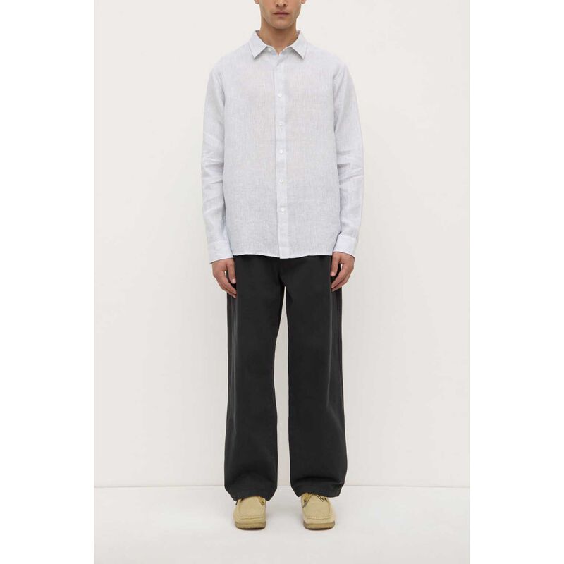 Assembly Label Everyday Mens Linen Long Sleeve Shirt Pool Stripe image number 3